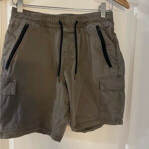 Hollister Men's Brown Cargo Shorts with Black Accents
